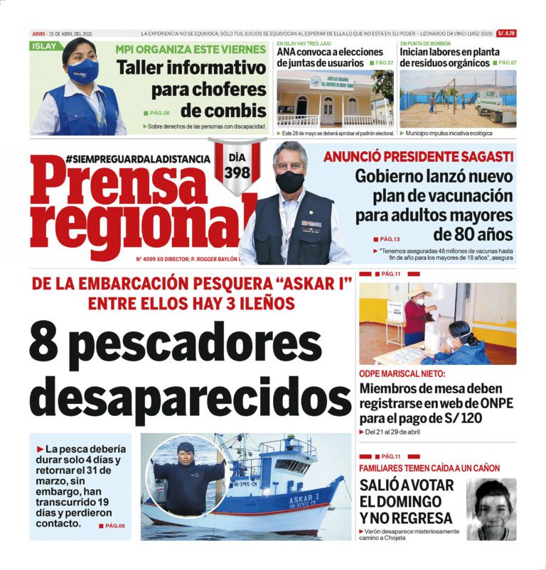 La Prensa Regional – Jueves 15 de Abril del 2021
