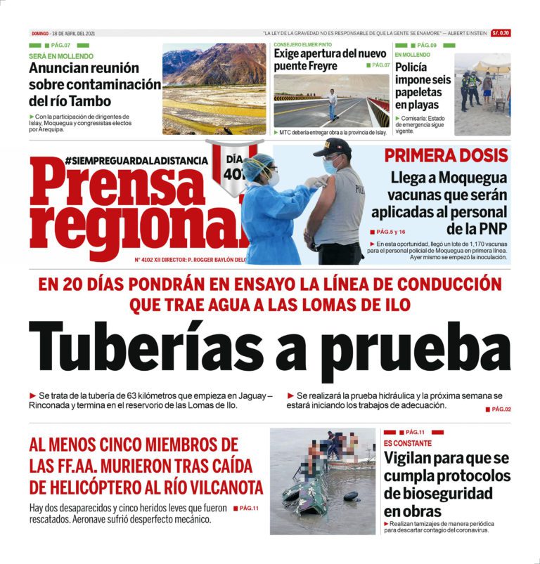 La Prensa Regional – Domingo 18 de Abril del 2021