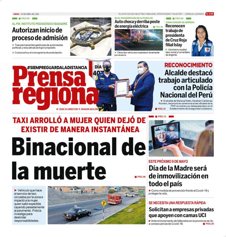 La Prensa Regional – Sábado 24 de Abril del 2021