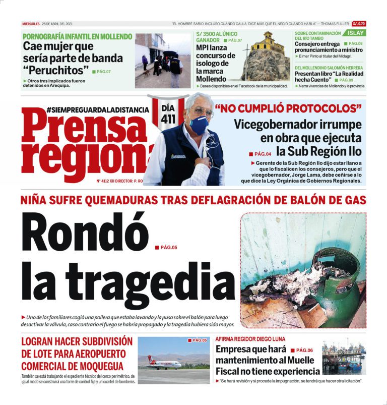 La Prensa Regional – Miércoles 28 de Abril del 2021