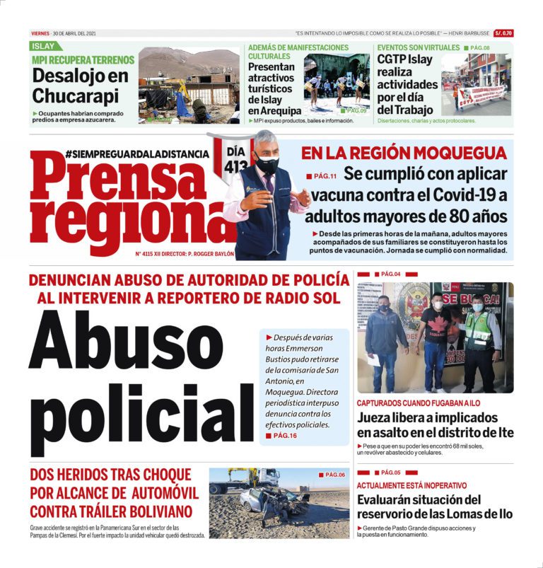 La Prensa Regional – Viernes 30 de Abril del 2021