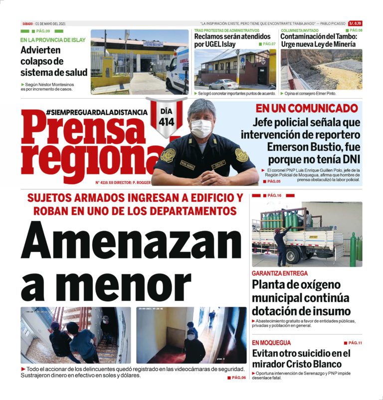 La Prensa Regional – Sábado 01 de Mayo del 2021