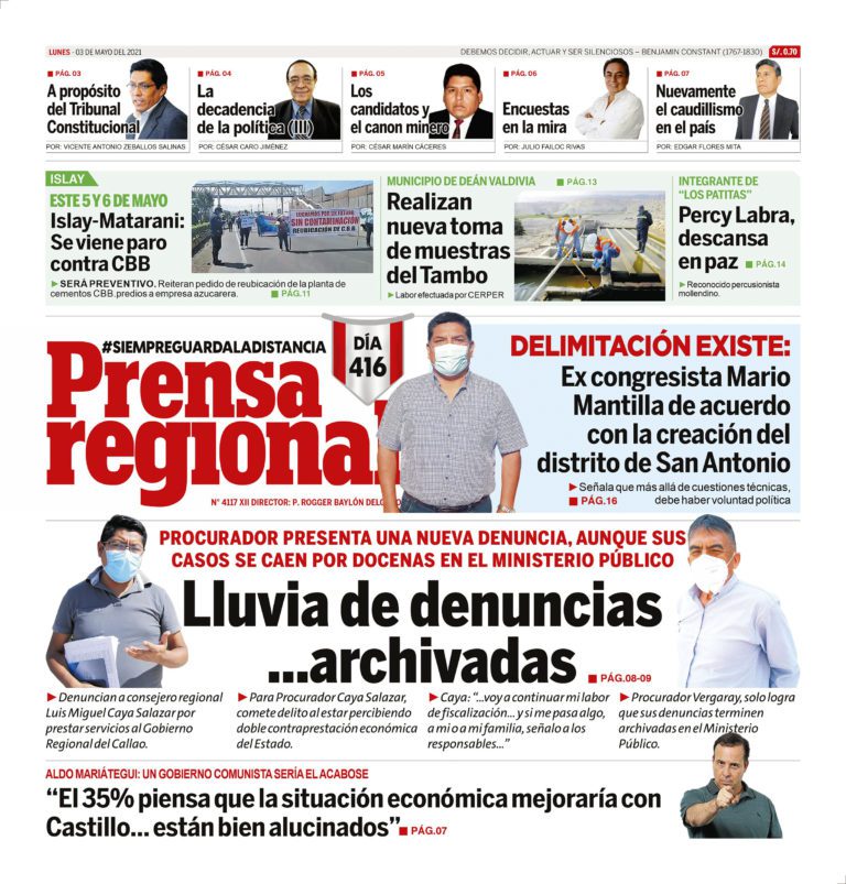 La Prensa Regional – Lunes 03 de Mayo del 2021