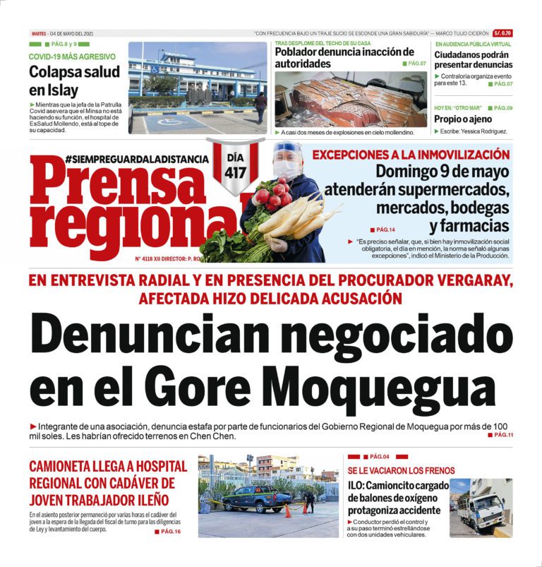 La Prensa Regional – Martes 04 de Mayo del 2021