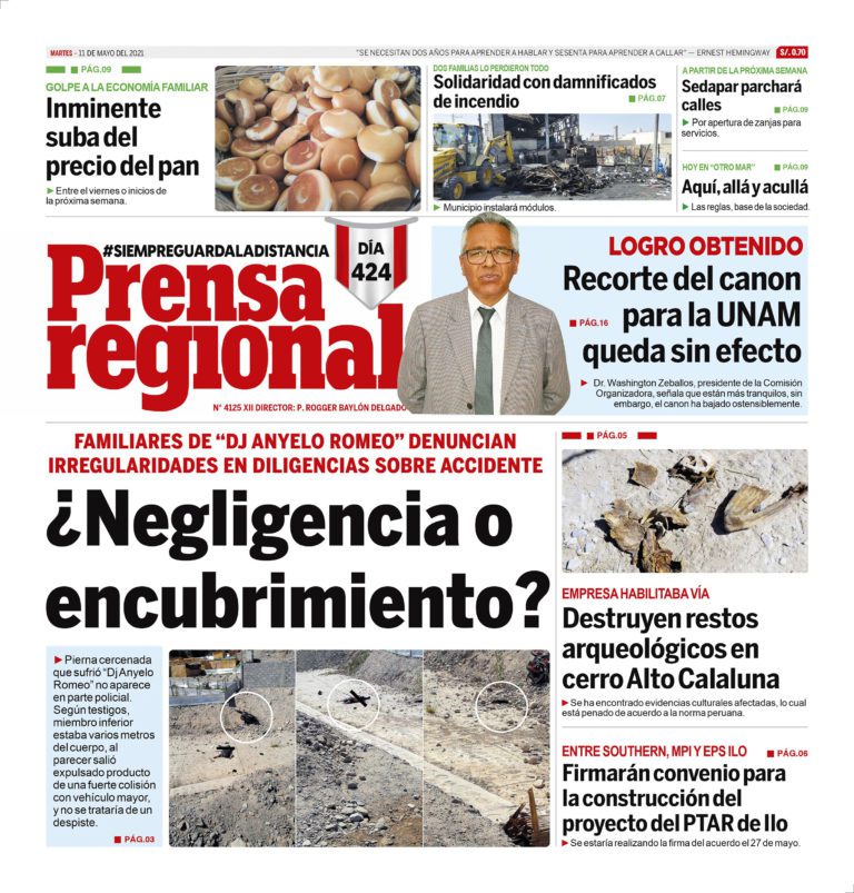 La Prensa Regional – Martes 11 de Mayo del 2021