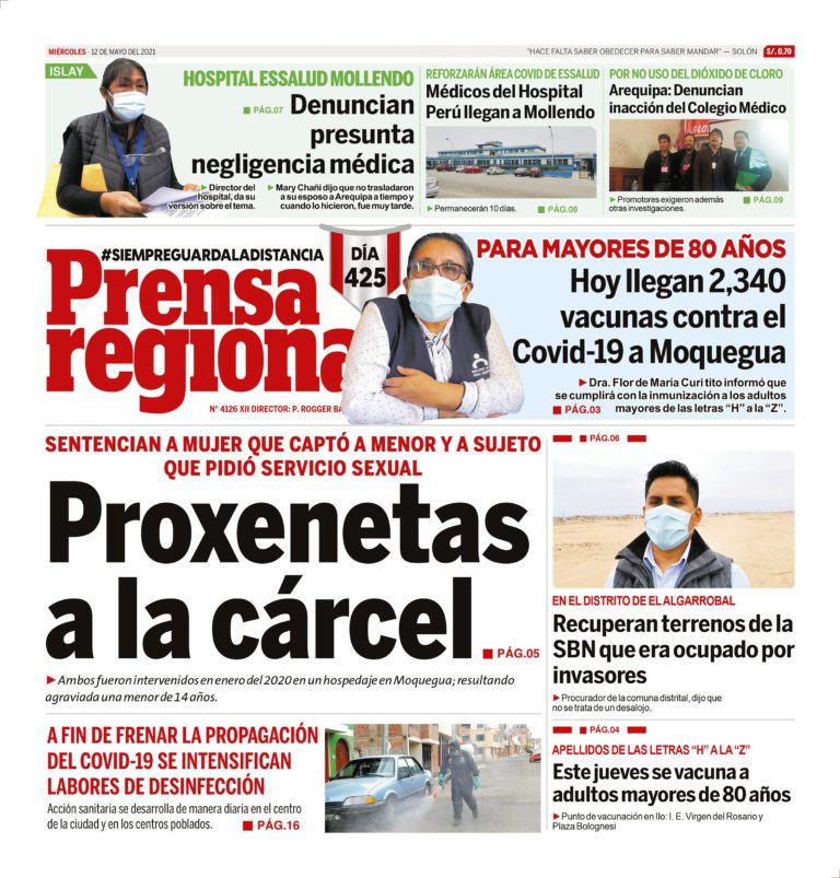 La Prensa Regional – Miércoles 12 de Mayo del 2021