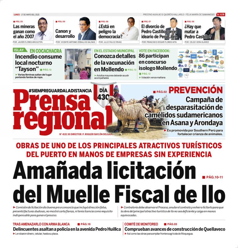 La Prensa Regional – Lunes 17 de Mayo del 2021