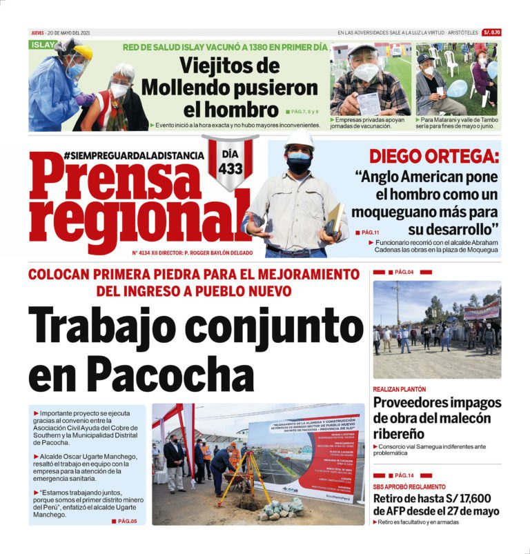 La Prensa Regional – Jueves 20 de Mayo del 2021