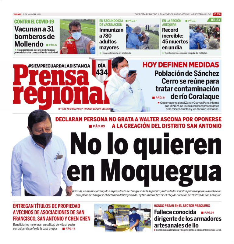 La Prensa Regional – Viernes 21 de Mayo del 2021