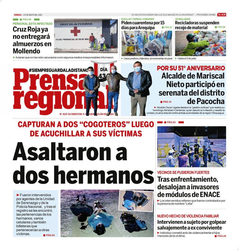La Prensa Regional – Domingo 23 de Mayo del 2021