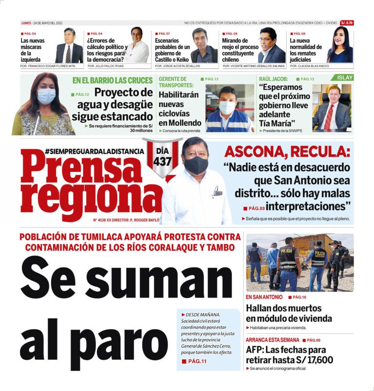 La Prensa Regional – Lunes 24 de Mayo del 2021