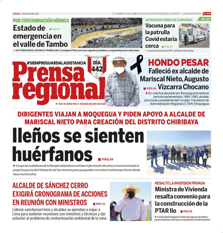 La Prensa Regional – Sábado 29 de Mayo del 2021