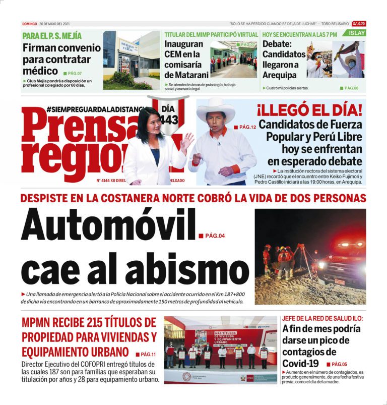 La Prensa Regional – Domingo 30 de Mayo del 2021