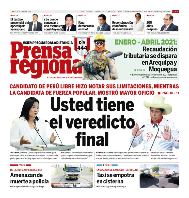 La Prensa Regional – Lunes 31 de Mayo del 2021