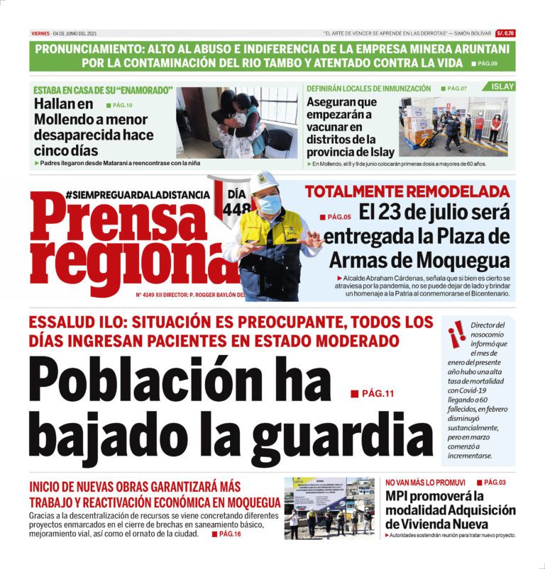 La Prensa Regional – Viernes 04 de Junio del 2021
