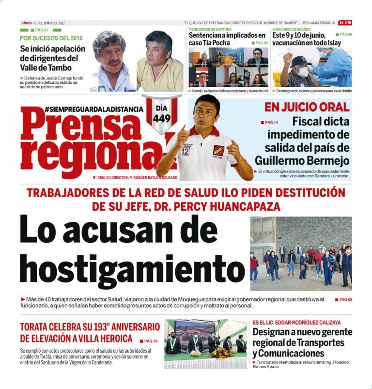 La Prensa Regional – Sábado 05 de Junio del 2021
