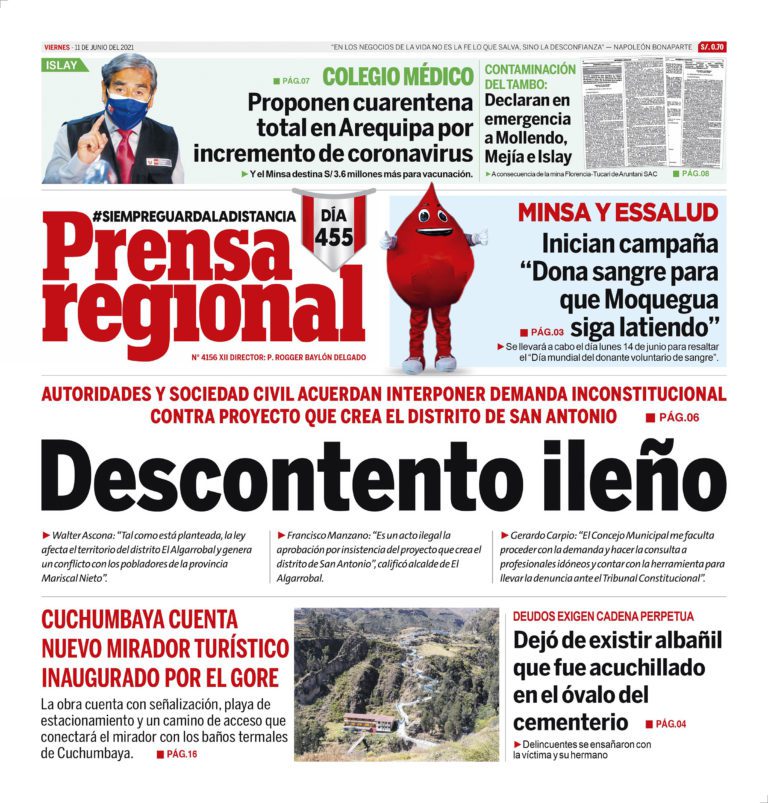 La Prensa Regional – Viernes 11 de Junio del 2021
