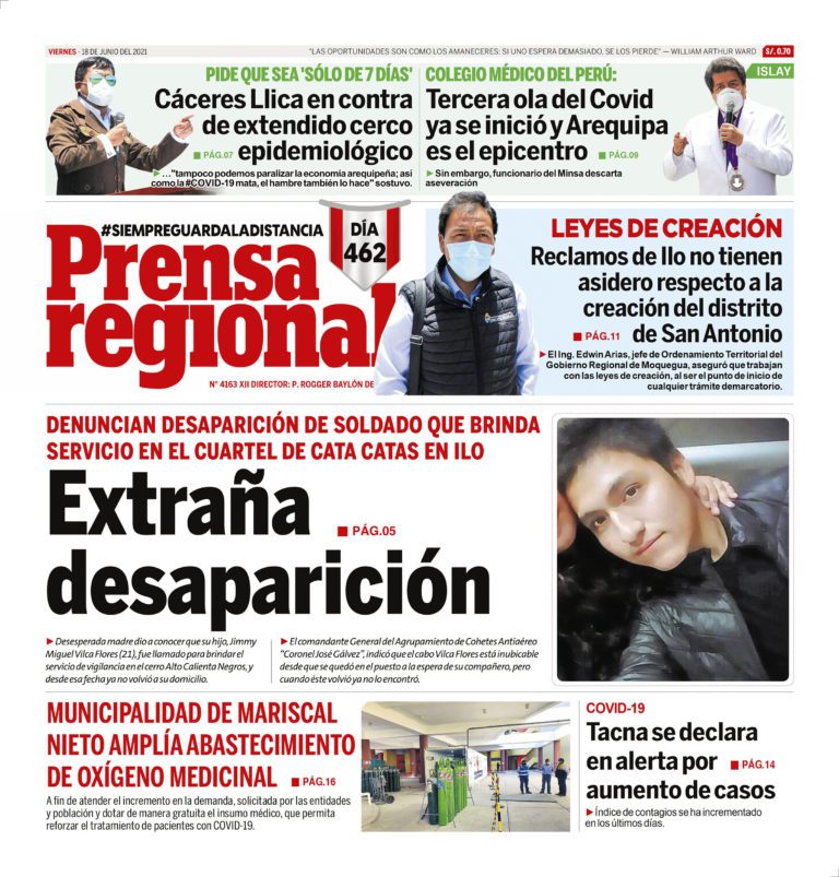 La Prensa Regional – Viernes 18 de Junio del 2021