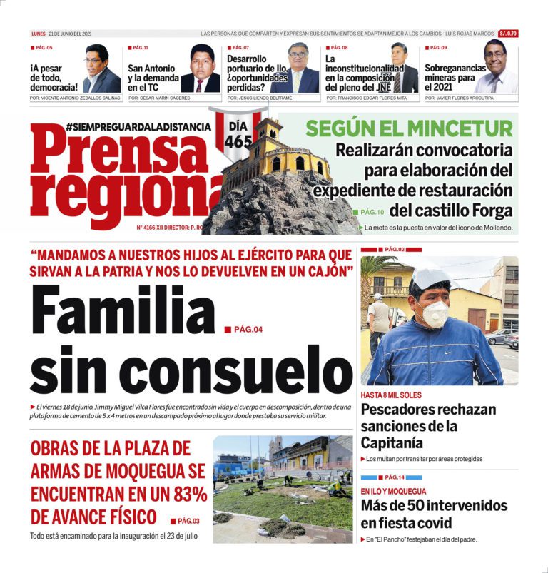 La Prensa Regional – Lunes 21 de Junio del 2021