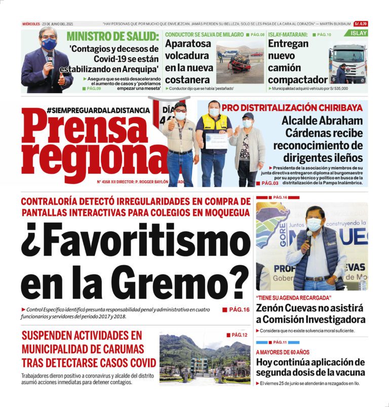 La Prensa Regional – Miércoles 23 de Junio del 2021