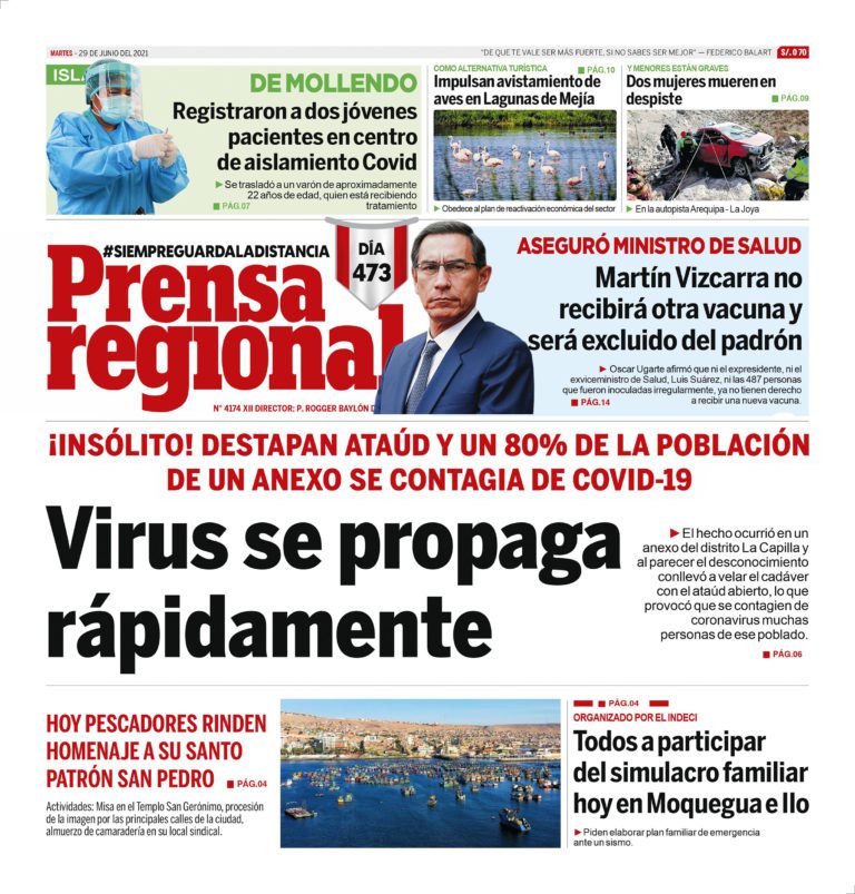 La Prensa Regional – Martes 29 de Junio del 2021