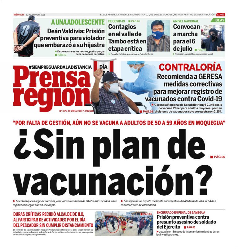 La Prensa Regional – Miércoles 30 de Junio del 2021