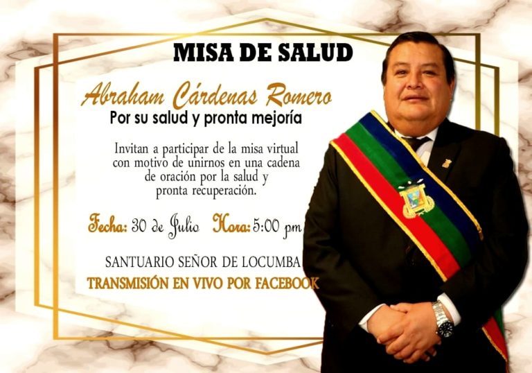 Misa de Salud por el alcalde de Mariscal Nieto, Abraham Cárdenas Romero