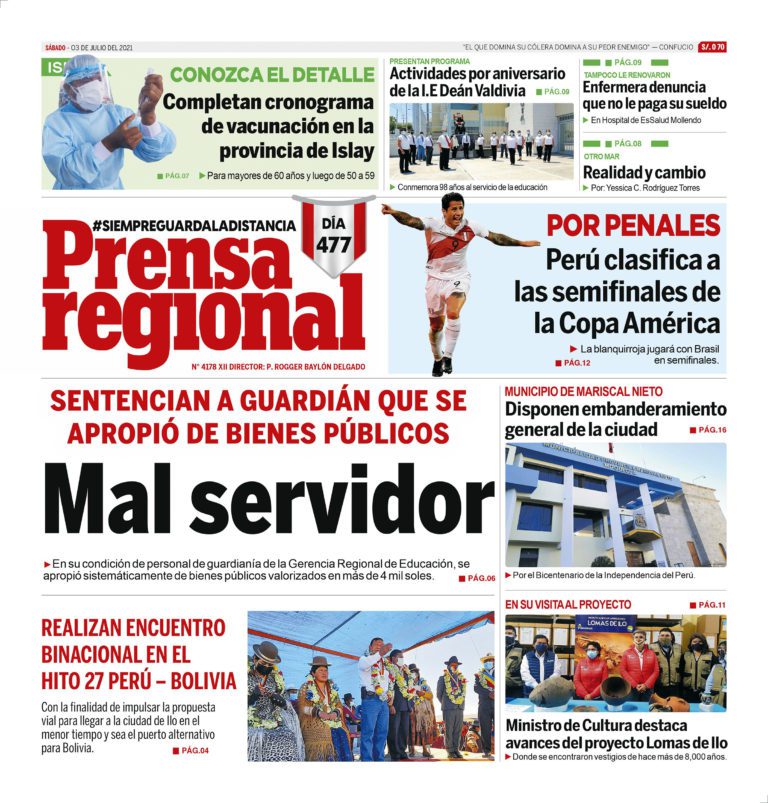 La Prensa Regional – Sábado 03 de Julio del 2021