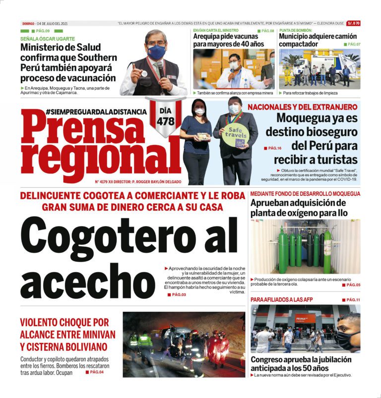 La Prensa Regional – Domingo 04 de Julio del 2021