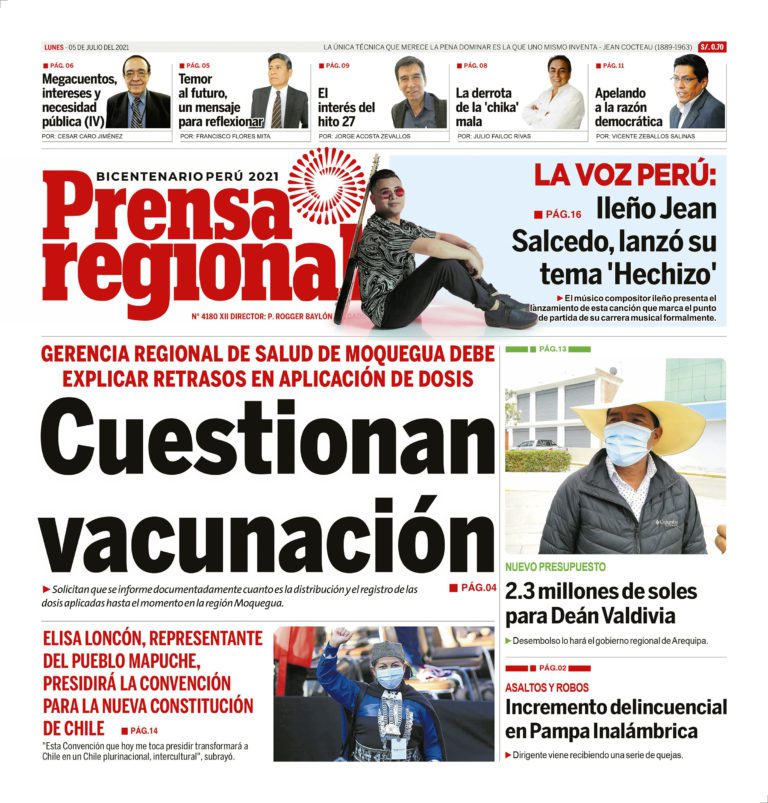 La Prensa Regional – Lunes 05 de Julio del 2021
