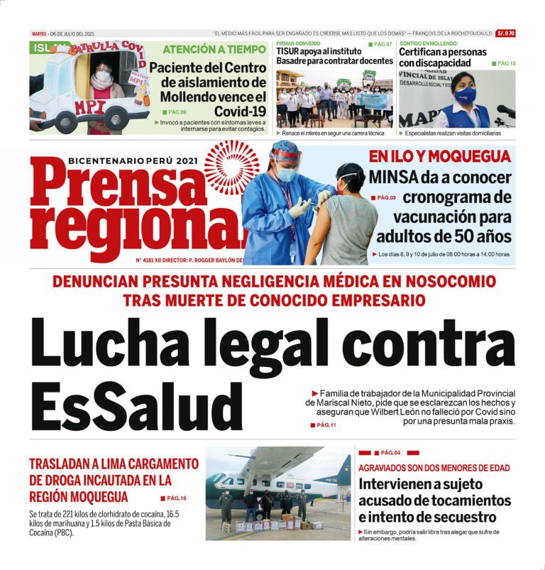 La Prensa Regional – Martes 06 de Julio del 2021