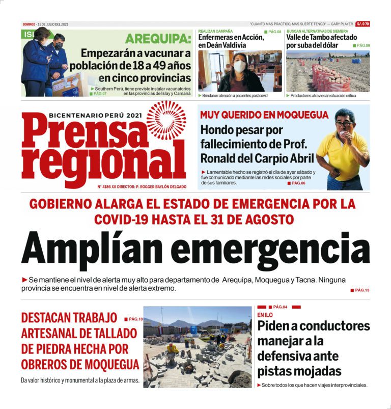 La Prensa Regional – Domingo 11 de Julio del 2021