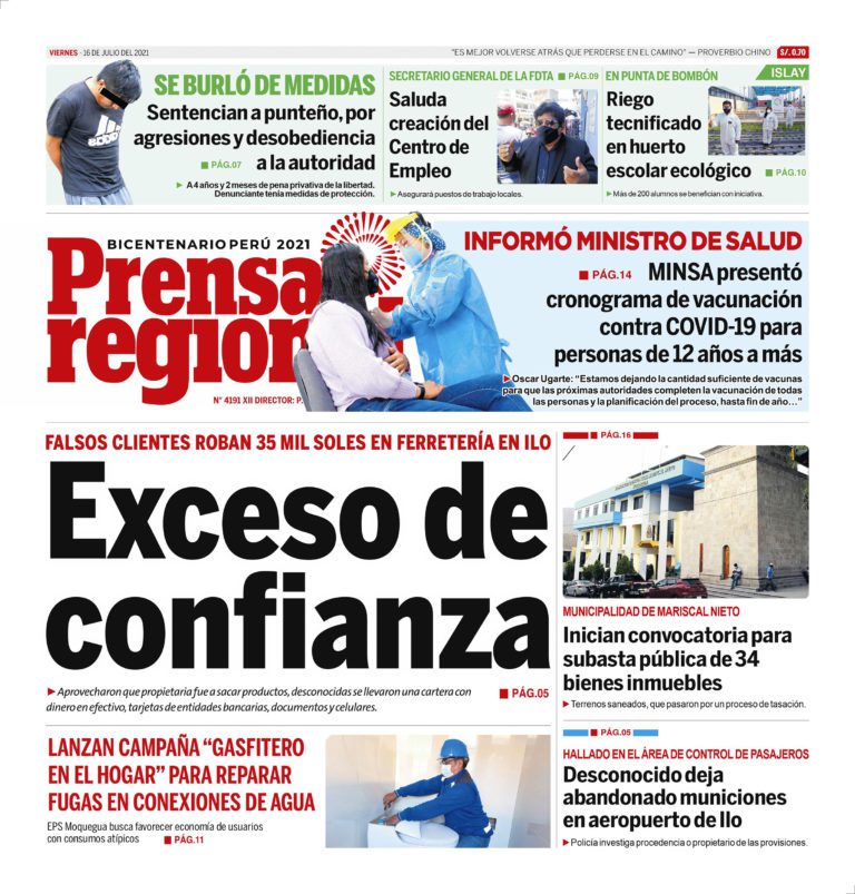 La Prensa Regional – Viernes 16 de Julio del 2021