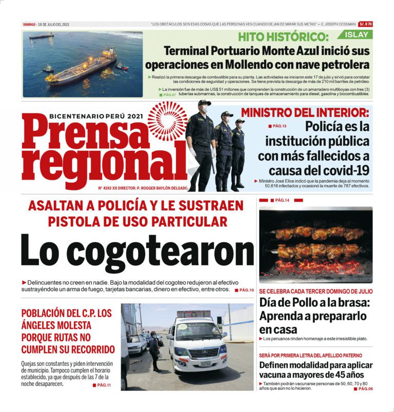 La Prensa Regional – Domingo 18 de Julio del 2021