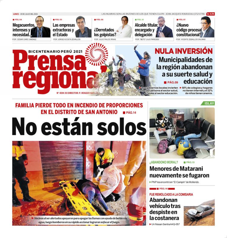 La Prensa Regional – Lunes 19 de Julio del 2021