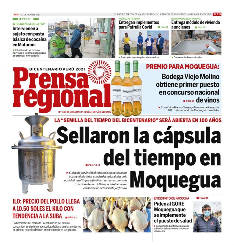 La Prensa Regional – Jueves 22 de Julio del 2021