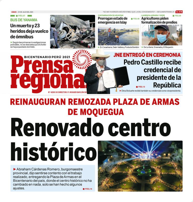 La Prensa Regional – Sábado 24 de Julio del 2021