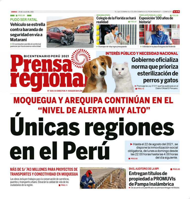 La Prensa Regional – Domingo 25 de Julio del 2021