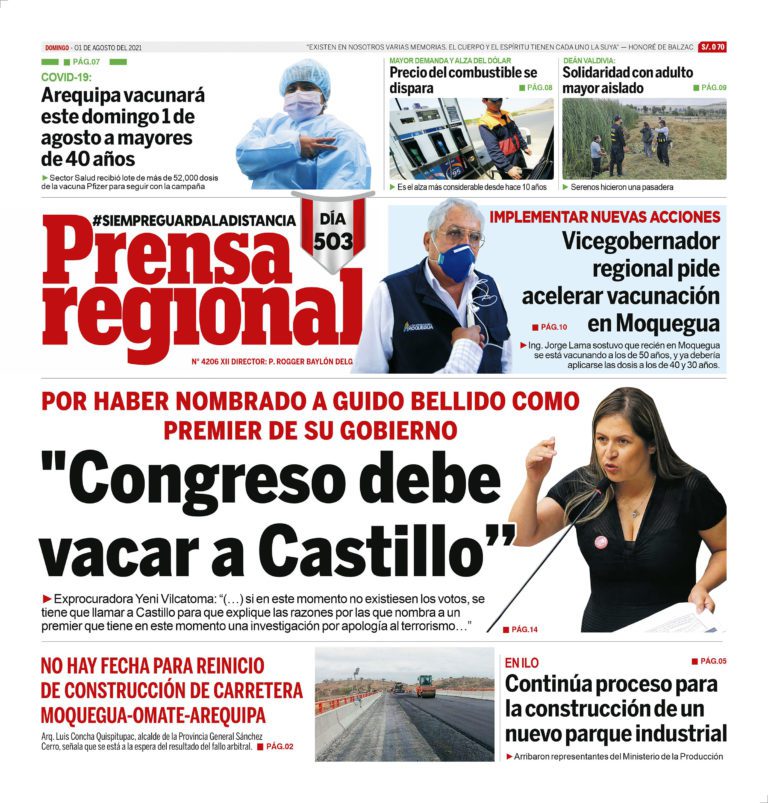 La Prensa Regional – Domingo 01 de Agosto del 2021