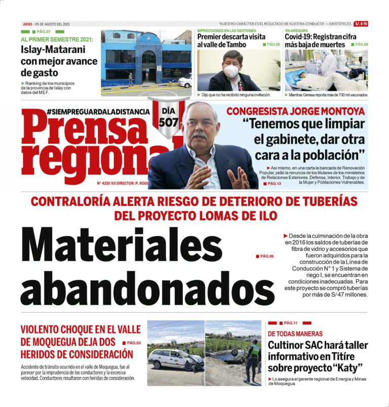 La Prensa Regional – Jueves 05 de Agosto del 2021