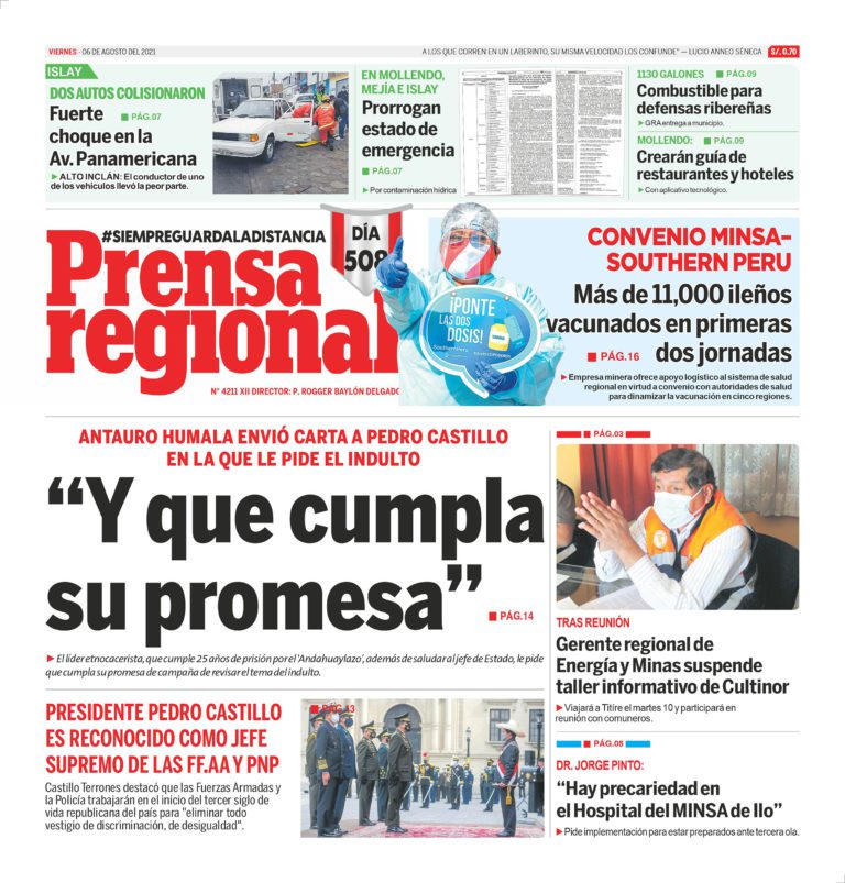 La Prensa Regional – Viernes 06 de Agosto del 2021