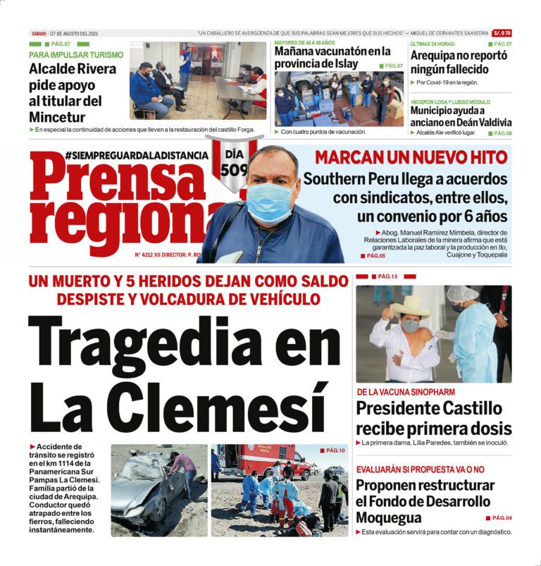 La Prensa Regional – Sábado 07 de Agosto del 2021