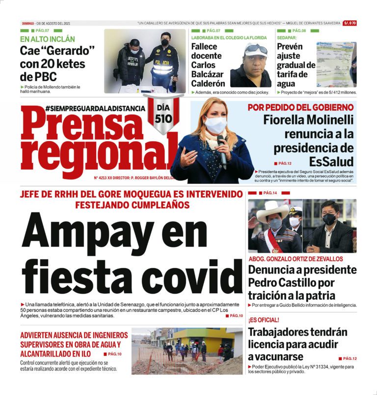 La Prensa Regional – Domingo 08 de Agosto del 2021