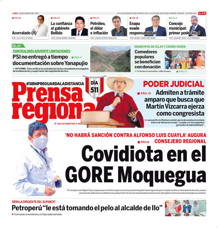 La Prensa Regional – Lunes 09 de Agosto del 2021