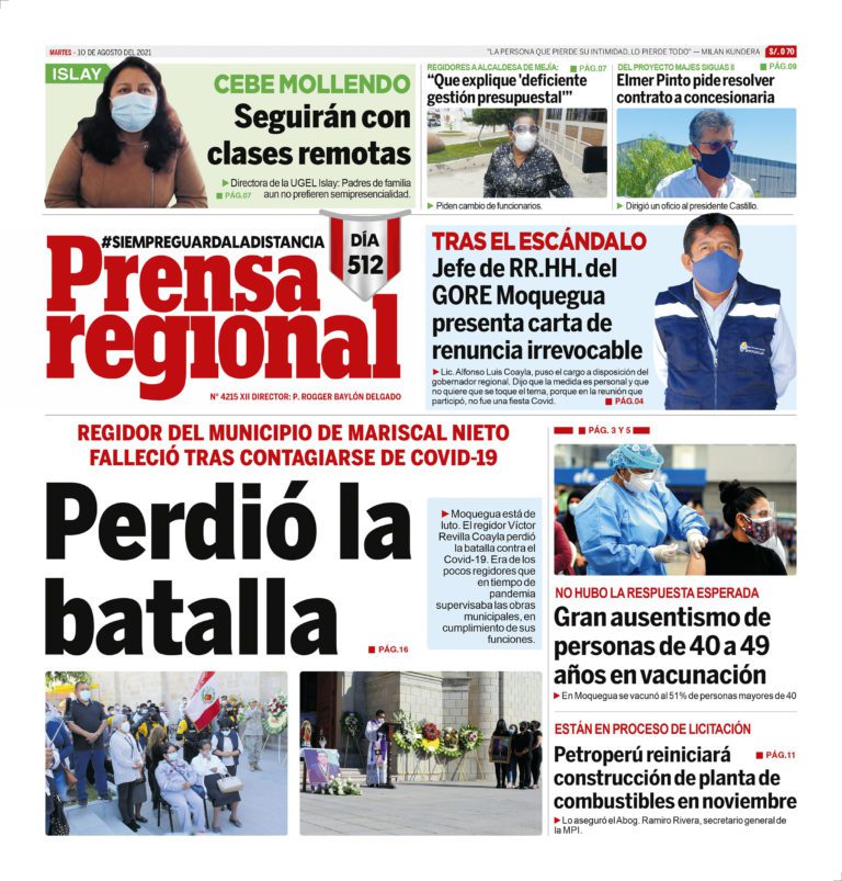 La Prensa Regional – 10 de Agosto del 2021
