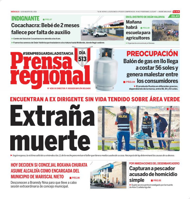 La Prensa Regional – Miércoles 11 de Agosto del 2021