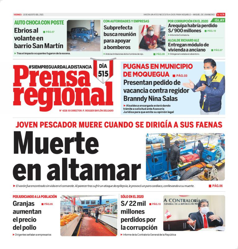 La Prensa Regional – Viernes 13 de Agosto del 2021