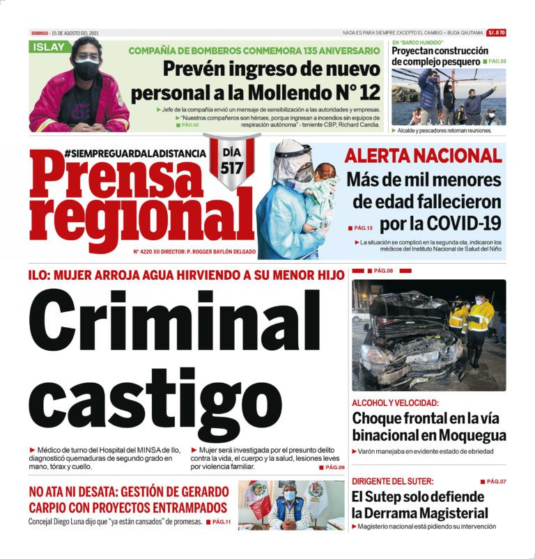 La Prensa Regional – Domingo 15 de Agosto del 2021