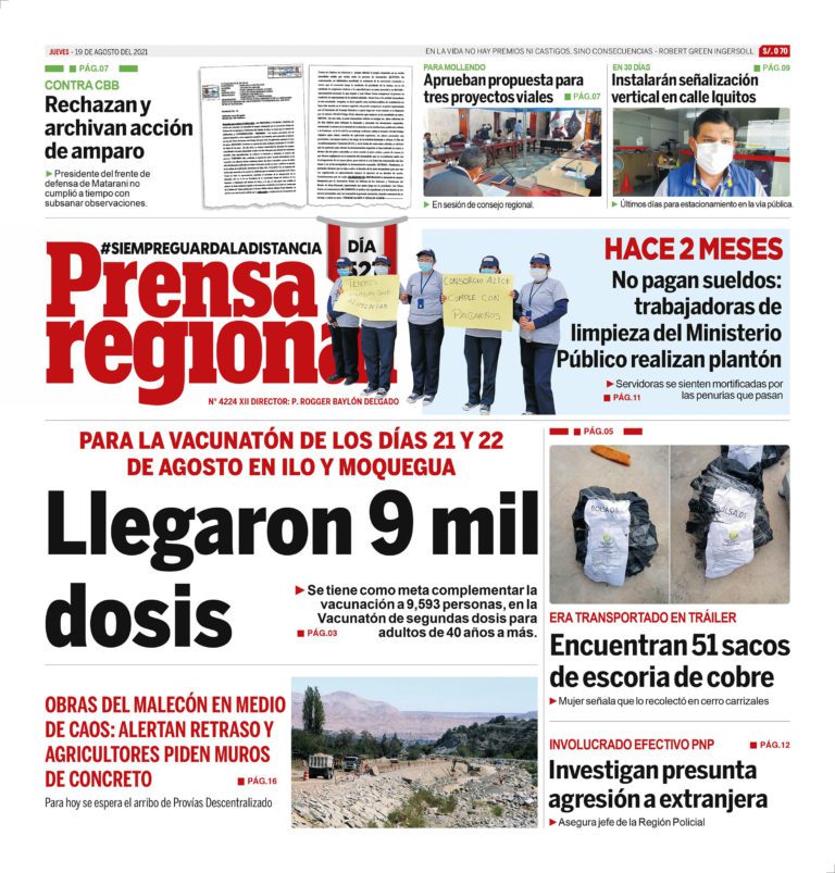 La Prensa Regional – Jueves 19 de Agosto del 2021