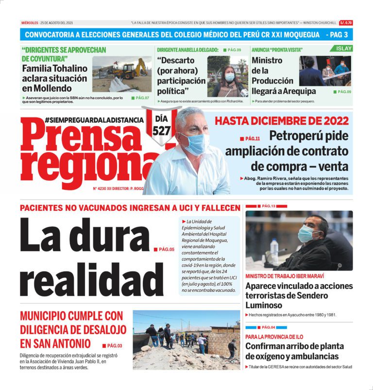 La Prensa Regional – Miércoles 25 de Agosto del 2021